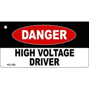 Danger High Voltage Driver Metal Key Chain